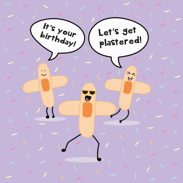 Let's Get Plastered Birthday Confetti-exploding Greetings Card