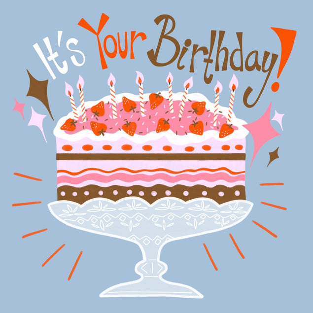 Huge Strawberry Cake Birthday Confetti-exploding Greetings Card