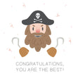 Congratulations You Are The Best Pirate With Two Hooks Confetti-exploding Greetings Card