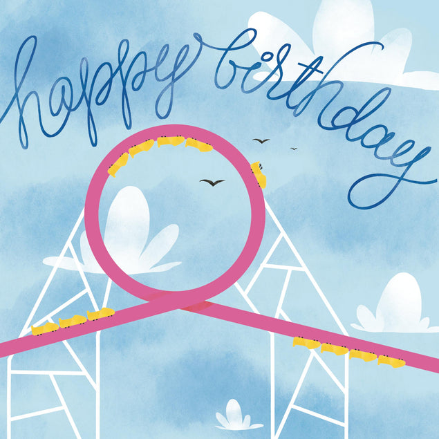 Amusement Park Happy Birthday Confetti-exploding Greetings Card