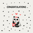 Crayon Panda With Pink Gift Congratulations Confetti-exploding Greetings Card