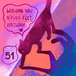 Wishing You A Purr-Fect 51st Birthday Confetti-exploding Greetings Card
