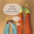 Siblings Legs Little Brother Happy Birthday Confetti-exploding Greetings Card