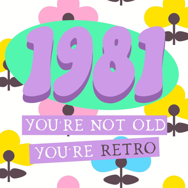 1981 Retro Confetti-exploding Greetings Card