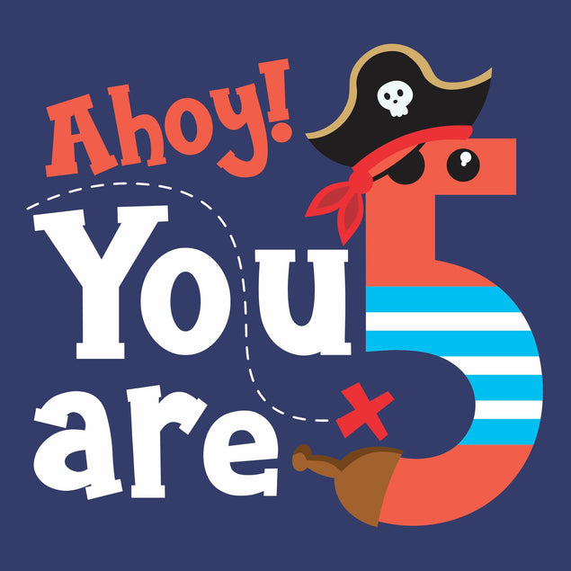 You Are 5 Pirate Happy Birthday Confetti-exploding Greetings Card