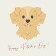 Happy Father's Day Golden Retriever Puppy Confetti-exploding Greetings Card