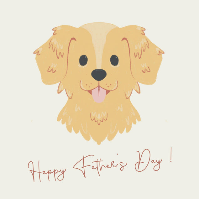 Happy Father's Day Golden Retriever Puppy Confetti-exploding Greetings Card