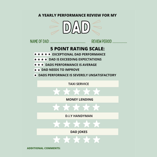 Dad Review Confetti-exploding Greetings Card