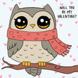 Will You Be My Valentine? Cute Owl Valentine's Day Confetti-exploding Greetings Card
