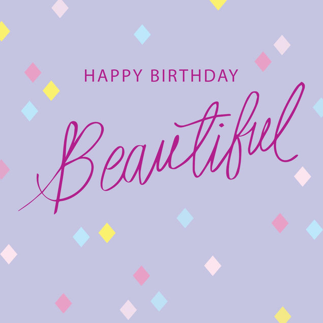 Happy Birthday Beautiful Confetti-exploding Greetings Card