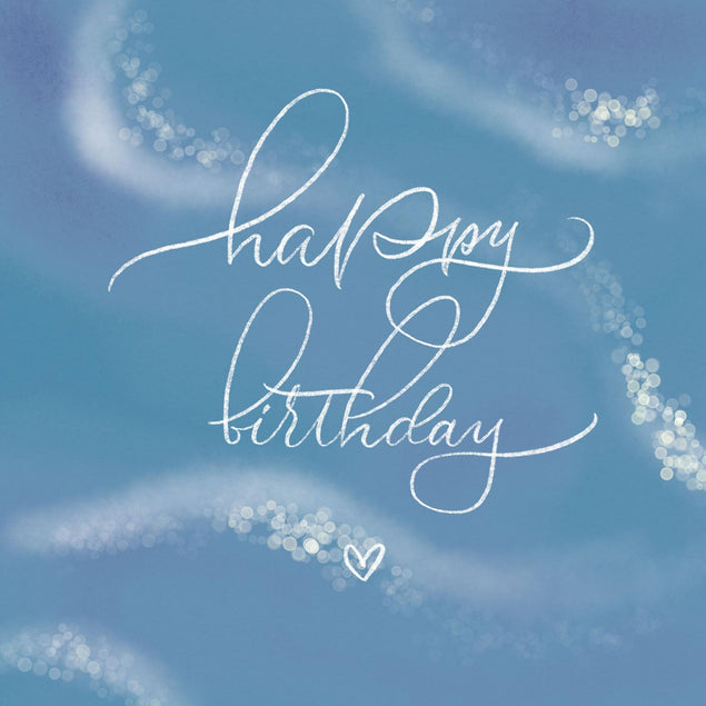 Happy Birthday Blue Waves Confetti-exploding Greetings Card