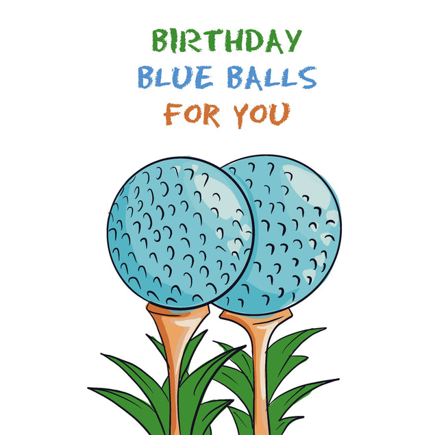 Birthday Blue Golf Balls Confetti-exploding Greetings Card