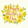 Daffodils Floral Wreath Happy Mother's Day Confetti-exploding Greetings Card
