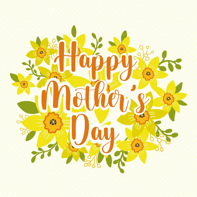 Daffodils Floral Wreath Happy Mother's Day Confetti-exploding Greetings Card