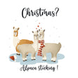 Merry Christmas Alpaca Stocking Confetti-exploding Greetings Card