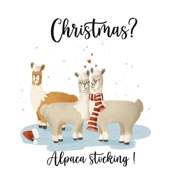 Merry Christmas Alpaca Stocking Confetti-exploding Greetings Card