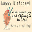 Milkshake Happy Birthday Wishing You Joy And Happiness Confetti-exploding Greetings Card