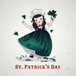 Little Girl And Shamrocks St. Patrick's Day Confetti-exploding Greetings Card