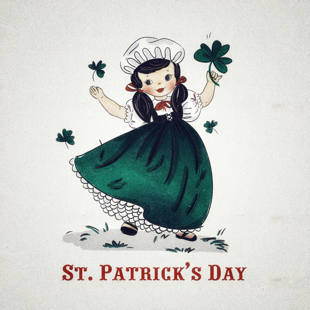 Little Girl And Shamrocks St. Patrick's Day Confetti-exploding Greetings Card