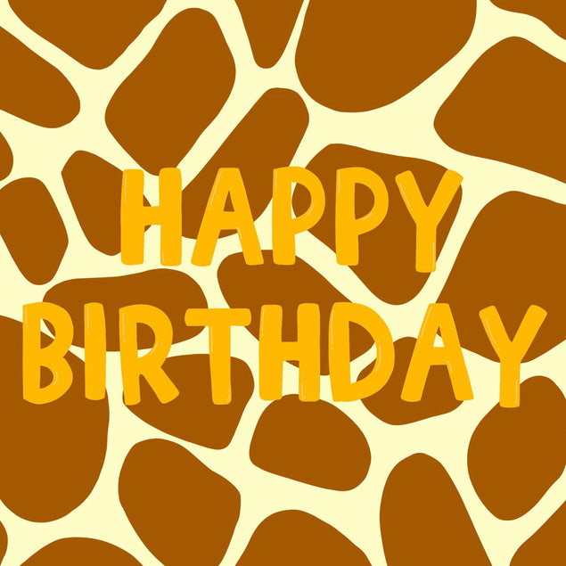 Happy Birthday Giraffe Print Confetti-exploding Greetings Card
