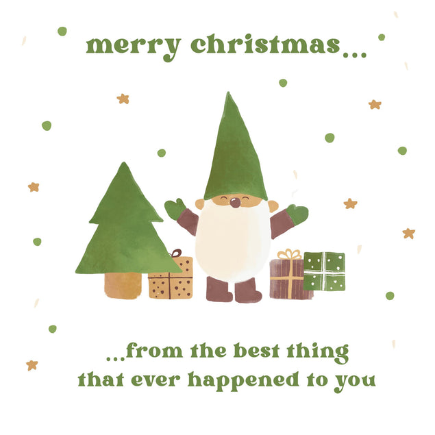 Merry Christmas Cute Gnome And Presents Confetti-exploding Greetings Card