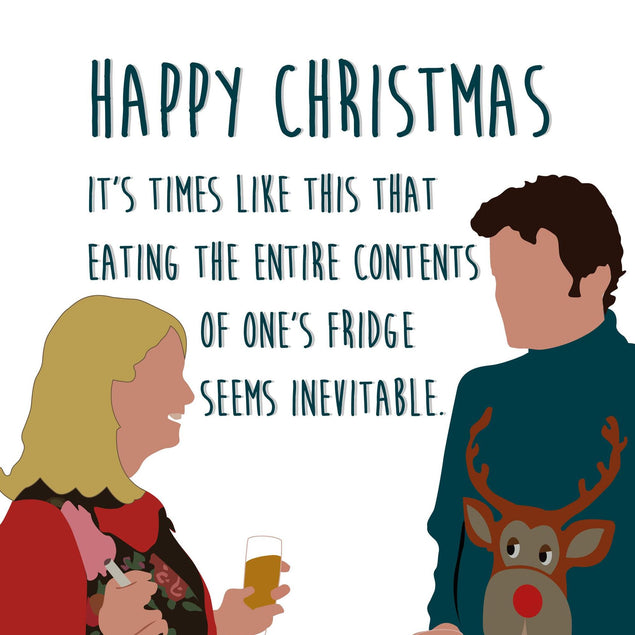 Bridget Jones' Fridge Contents Christmas Confetti-exploding Greetings Card