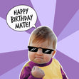 Baby Meme Happy Birthday Mate Confetti-exploding Greetings Card