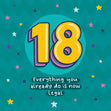 Happy 18th Birthday Everything You Already Do Is Now Legal Confetti-exploding Greetings Card