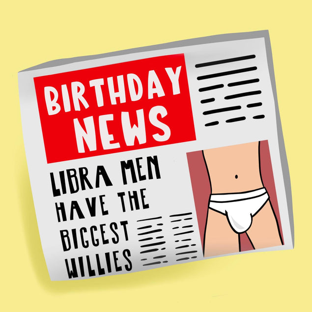 Libra Men Have The Biggest Willies Confetti-exploding Greetings Card