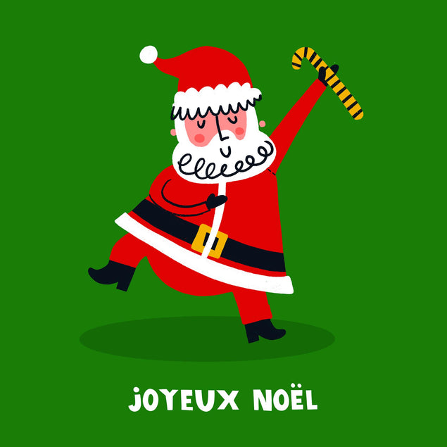 Santa Claus Candy Cane Christmas Confetti-exploding Greetings Card