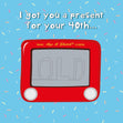 Etch A Sketch Happy 40th Birthday Confetti-exploding Greetings Card