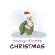 Happy Christmas Cute Turtle Eating Snow Confetti-exploding Greetings Card