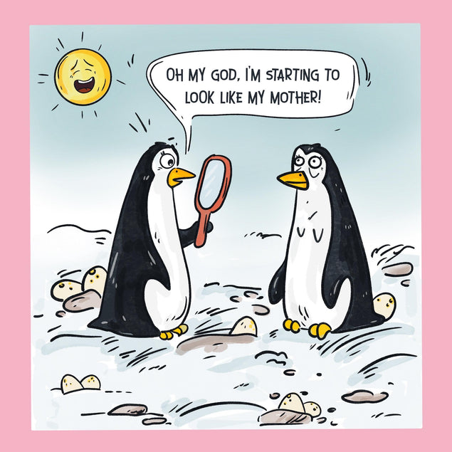 Funny Penguins Happy Mother's Day To My Mother Confetti-exploding Greetings Card