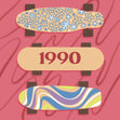 Happy Birthday 1990 Skateboard Confetti-exploding Greetings Card