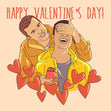 Cute Gay Couple Valentine's Confetti-exploding Greetings Card