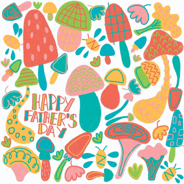 Mushrooms Father's Day Confetti-exploding Greetings Card