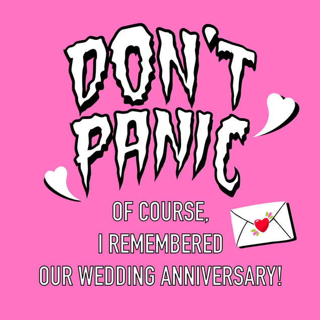 Don't Panic I Remember Wife Wedding Anniversary Confetti-exploding Greetings Card