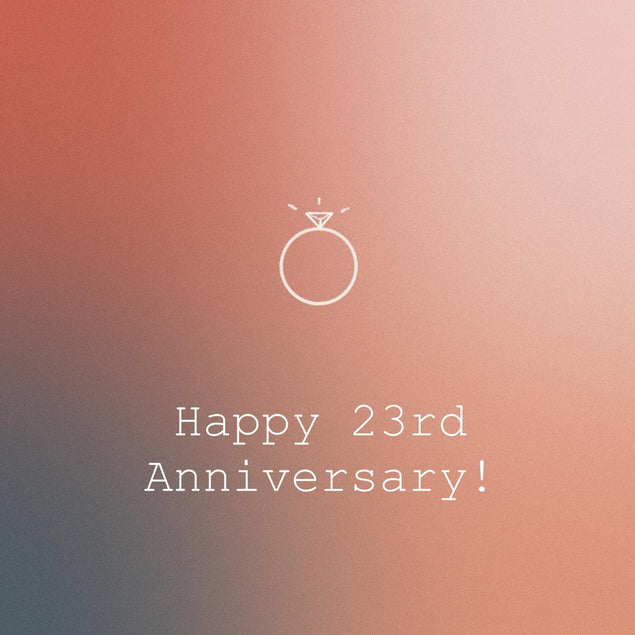 Happy 23rd Anniversary Diamond Ring Confetti-exploding Greetings Card