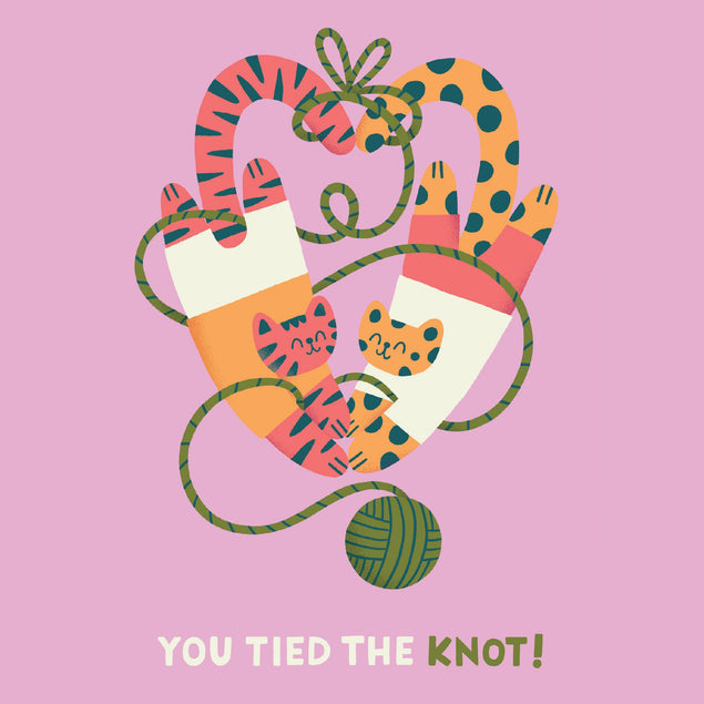 Cat Couple You Tied The Knot Engagement Confetti-exploding Greetings Card