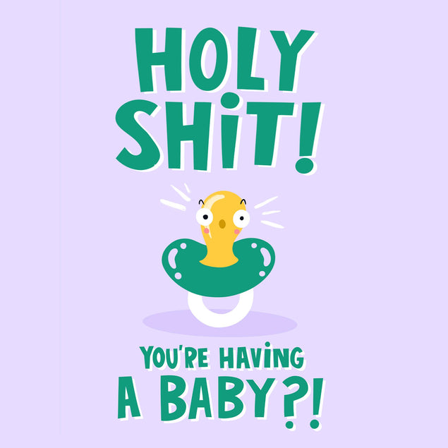 Holy Shit New Baby Confetti-exploding Greetings Card