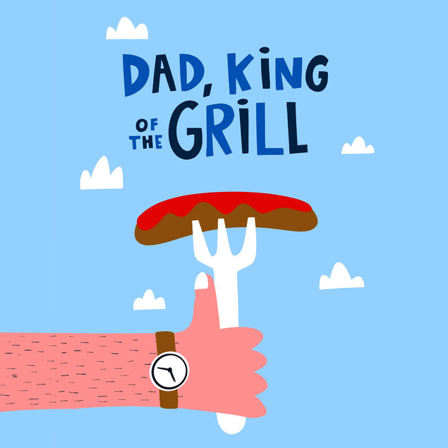 Dad King Of The Grill BBQ Sausage Father's Day Confetti-exploding Greetings Card