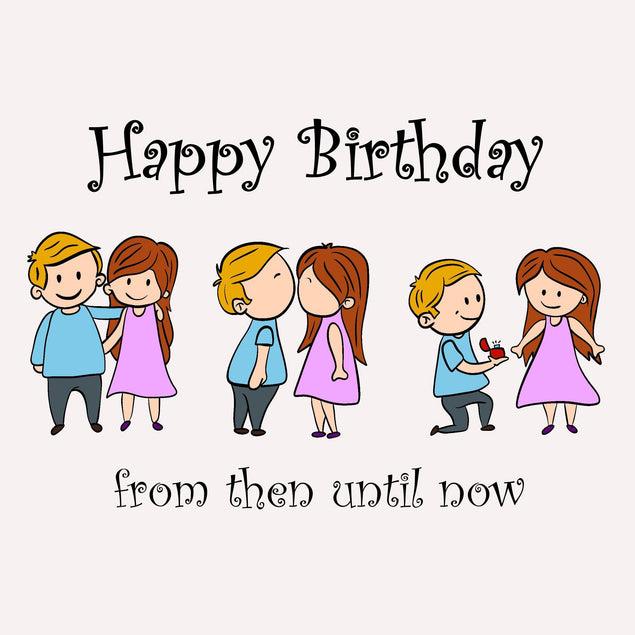 Happy Birthday From Then Until Now Confetti-exploding Greetings Card