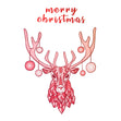 Merry Christmas Majestic Red Stag Confetti-exploding Greetings Card