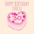 Happy 30th Birthday Cake Uncle Confetti-exploding Greetings Card