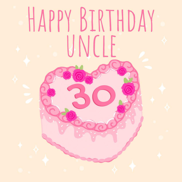 Happy 30th Birthday Cake Uncle Confetti-exploding Greetings Card