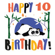 Cute Lovely Panda Happy 10th Birthday Confetti-exploding Greetings Card