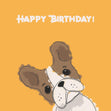 Frenchie On A Yellow Background Happy Birthday Confetti-exploding Greetings Card