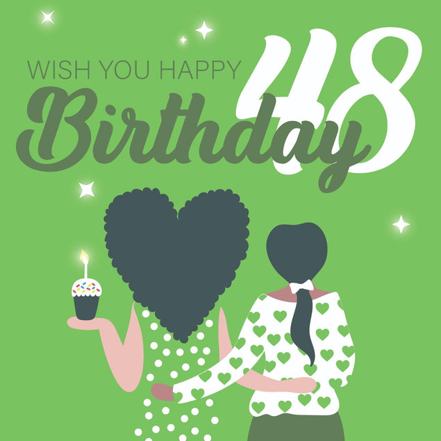 Wish You Happy 48th Birthday Confetti-exploding Greetings Card