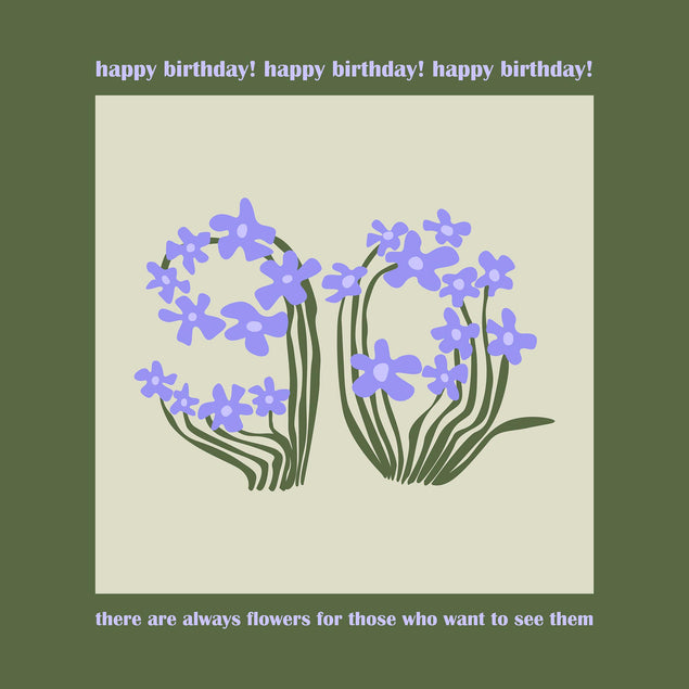 Flowers For Those Who Wants To See Them Happy 90th Birthday Confetti-exploding Greetings Card