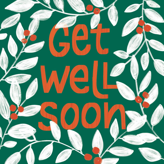 Get Well White Leaves Confetti-exploding Greetings Card